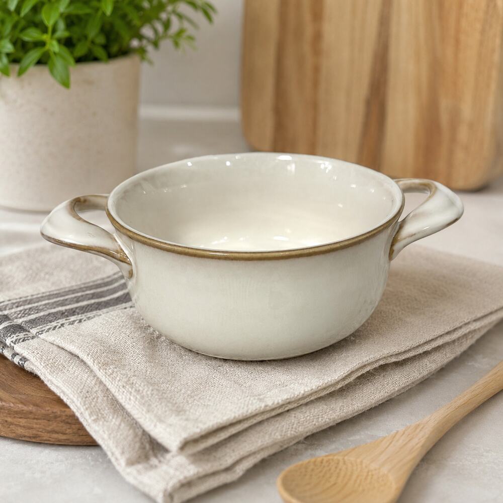 World Market Ceramic Bakeware Handled Soup Crock / Small Casserole Dish